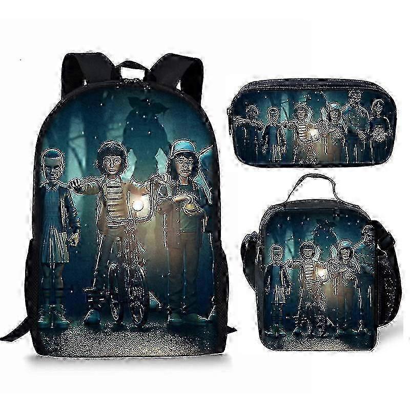 Backpack Stranger Things Print 4 School Bag Children's Backpack Or Satchel Or Pen Bag Or Three-piece Set