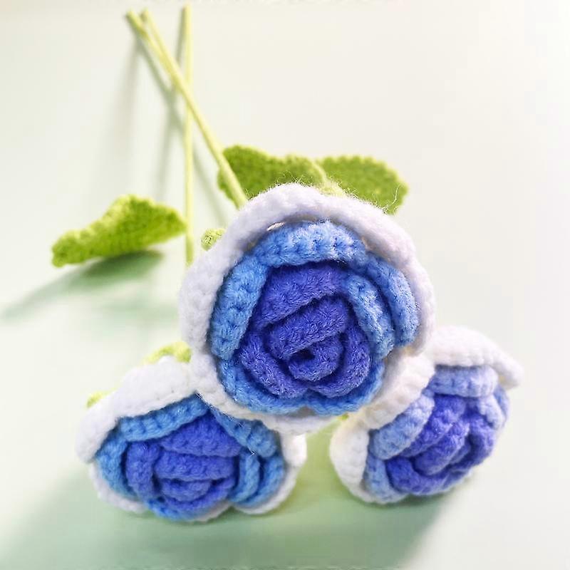 Crochet Rose Flowers Handmade Knitted Flower For Eternal Bouquet Homedecor For Valentine's Day & Weddings Ornaments & Mother's Day Gift 3pcs/7pcs 