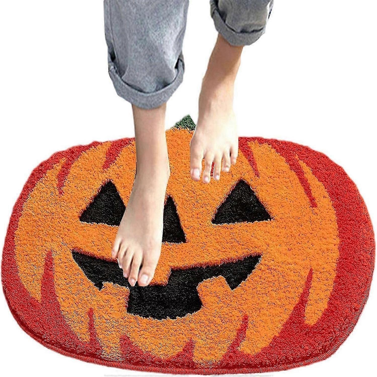 Pumpkin Rug - Pumpkin Kitchen Mat|Pumpkin Patterned Doormat, Non Slip Natural