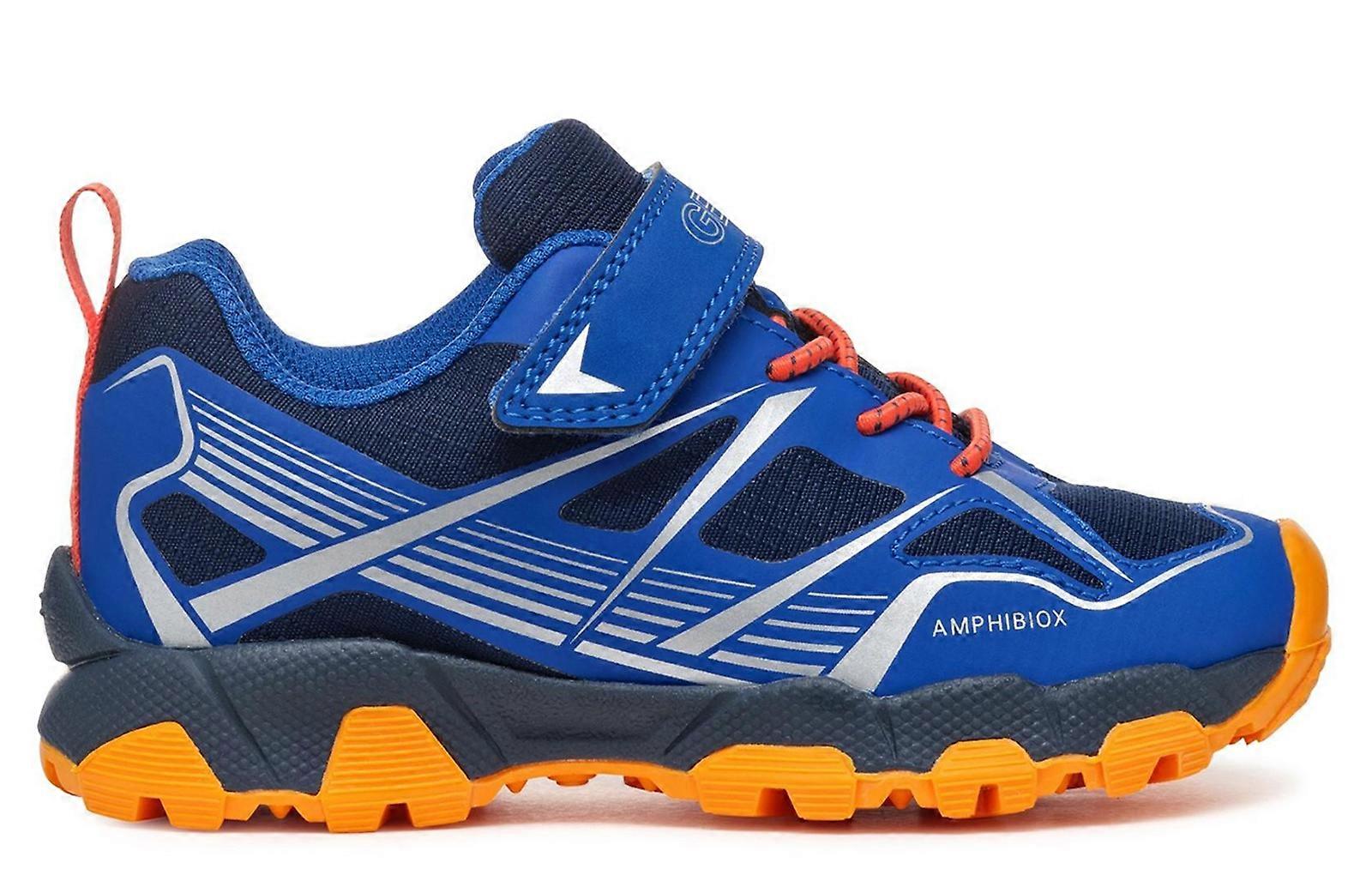 Geox Magnetar ABX Waterproof Junior Trainers Royal/Orange