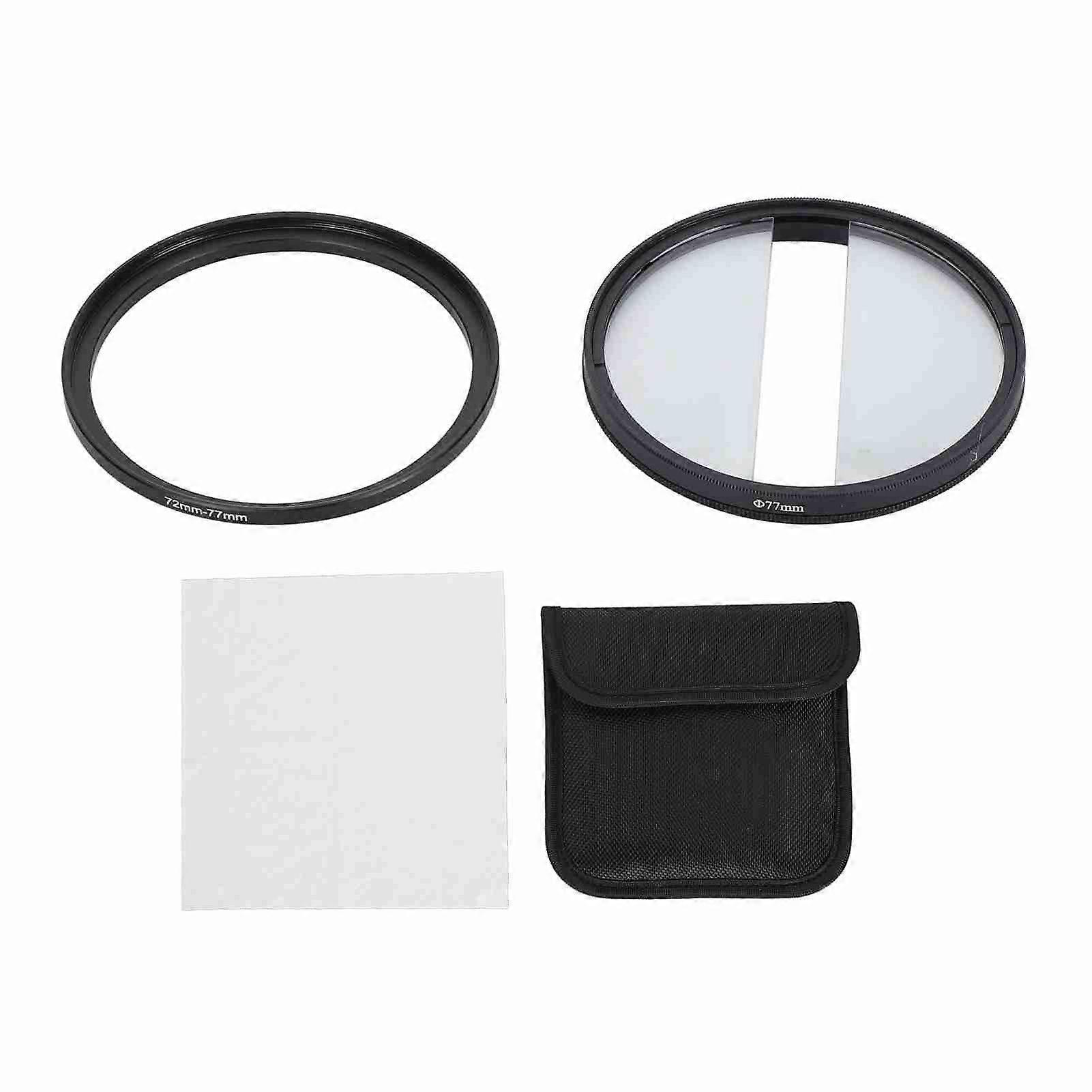Double Moon Prism Special Effect Filter 72mm DSLR Photography Special Effect Filter with Filter Adapter Ring for DSLR Photography