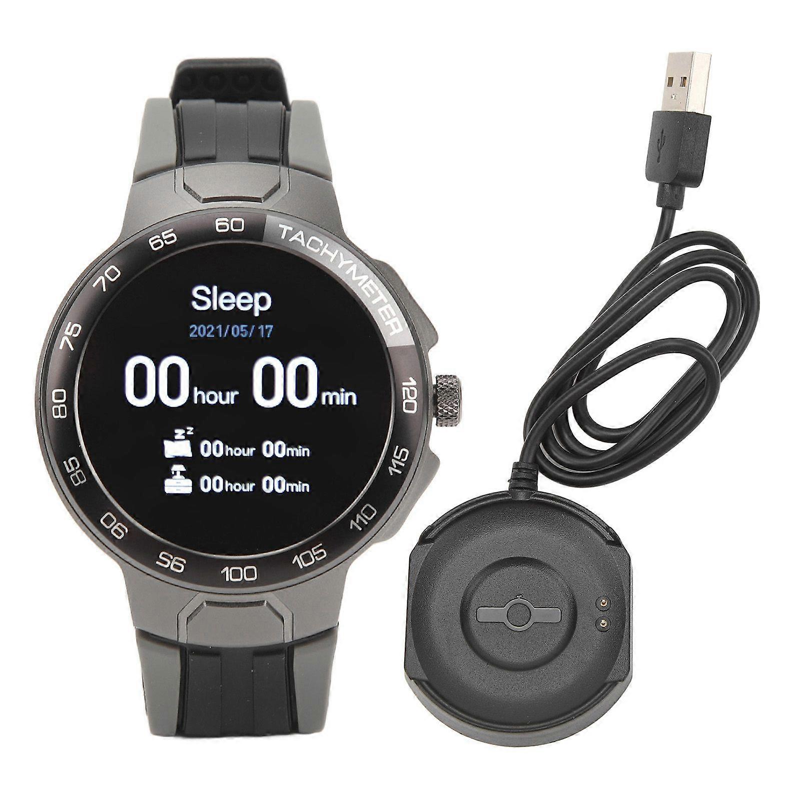 Sports Watch Sleep Monitoring Notification Functions Long Battery Life IP68 Water Resistance Digital Wristwatch for Hiking Grey