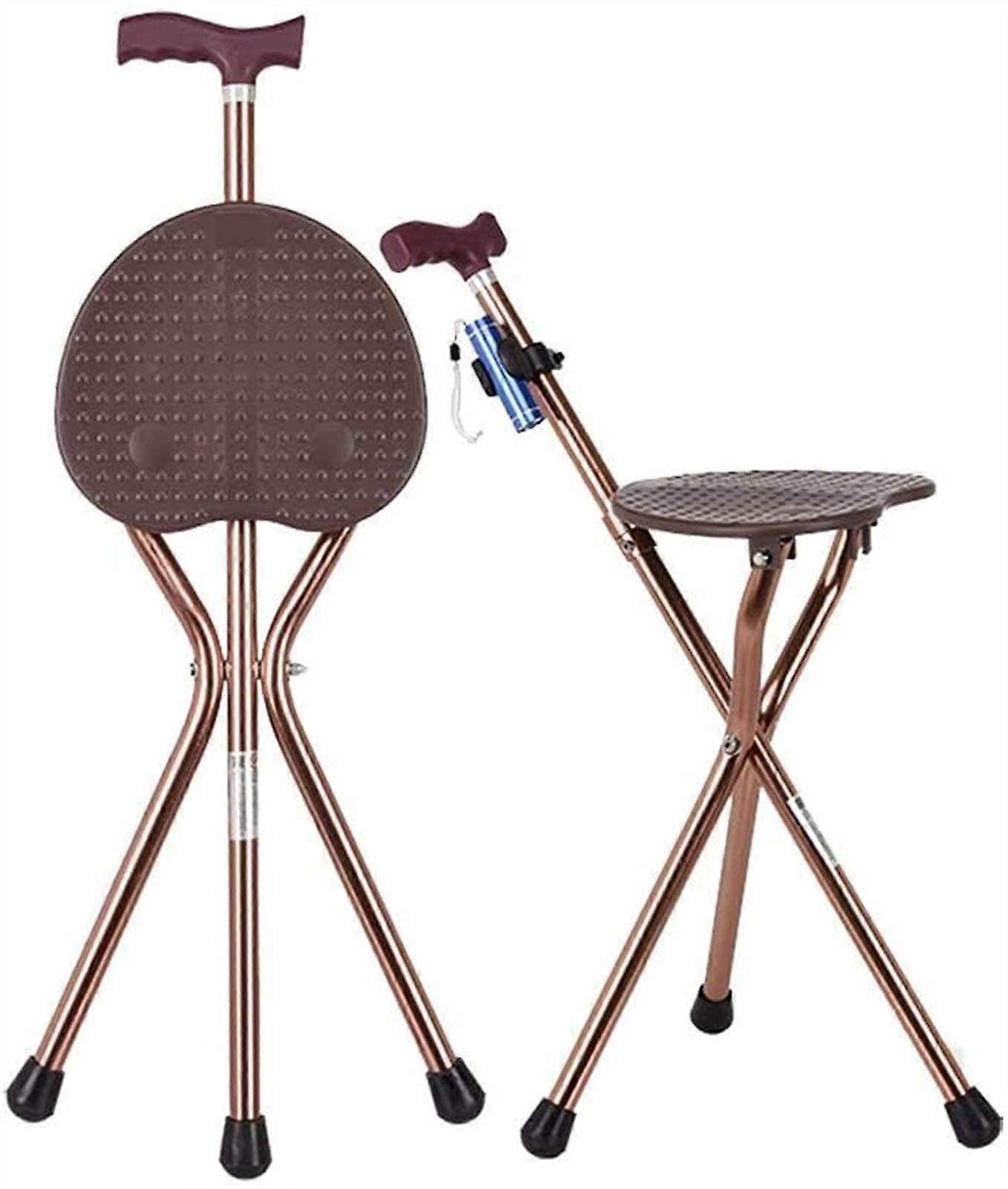 Portable Folding Crutch Seat With Adjustable LED Light For Stools And Chairs For Arthritis Rehabilitation