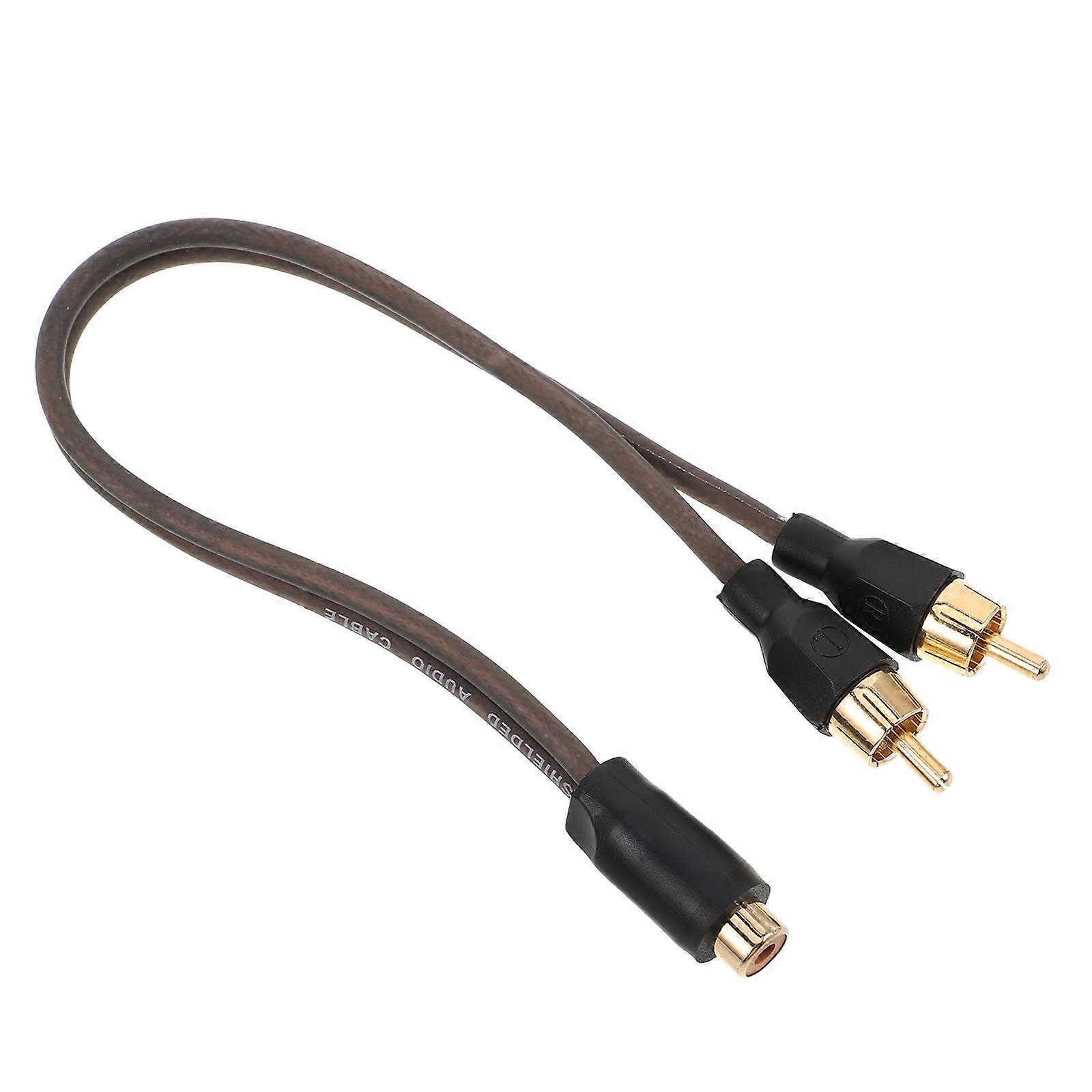 Rca Splitter Car Audio Cable for Stable Signal Transmission 4Pcs Copper Dual Male Adapter