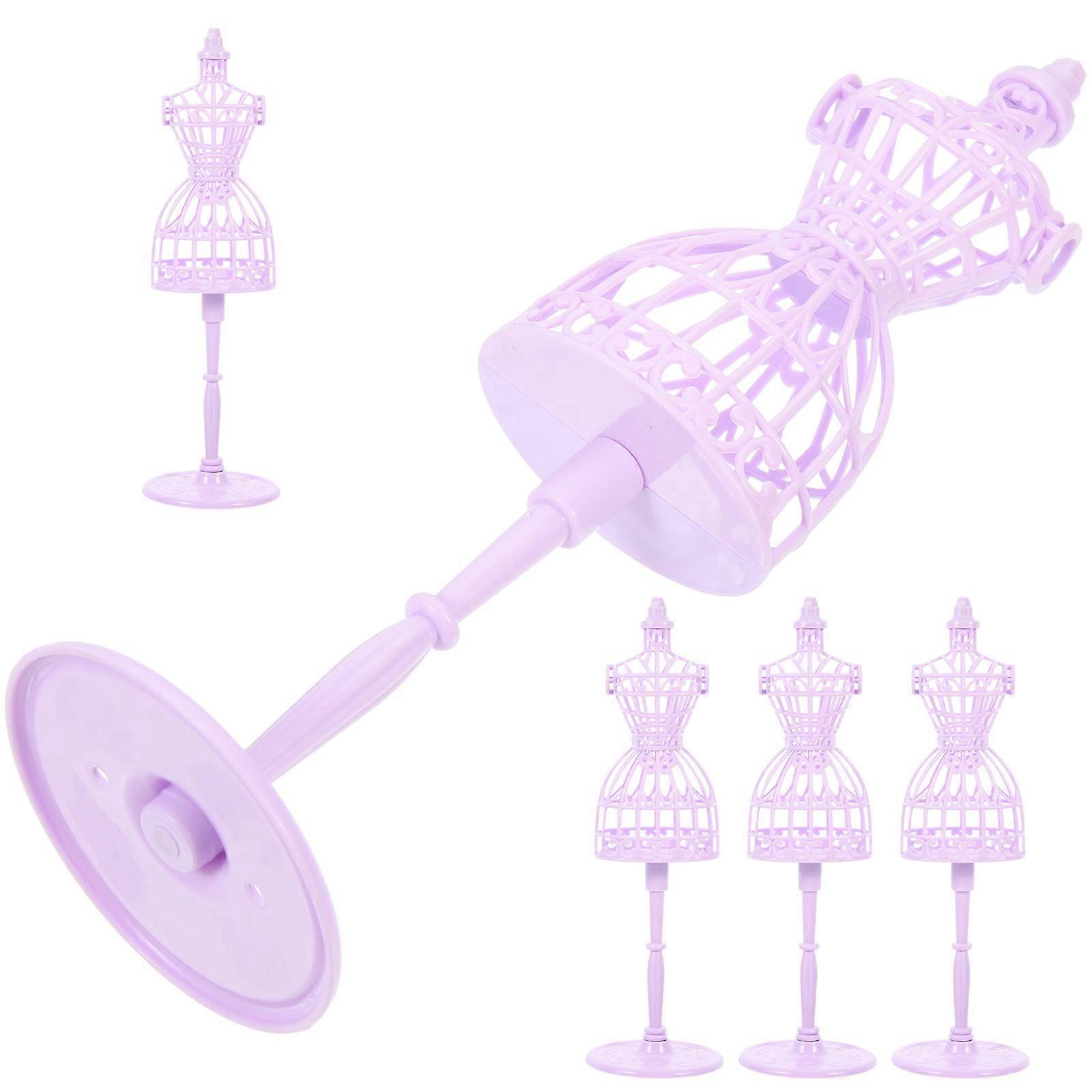 Violet Mini Doll Dress Support Mannequin Model for Storage Use 5Pcs