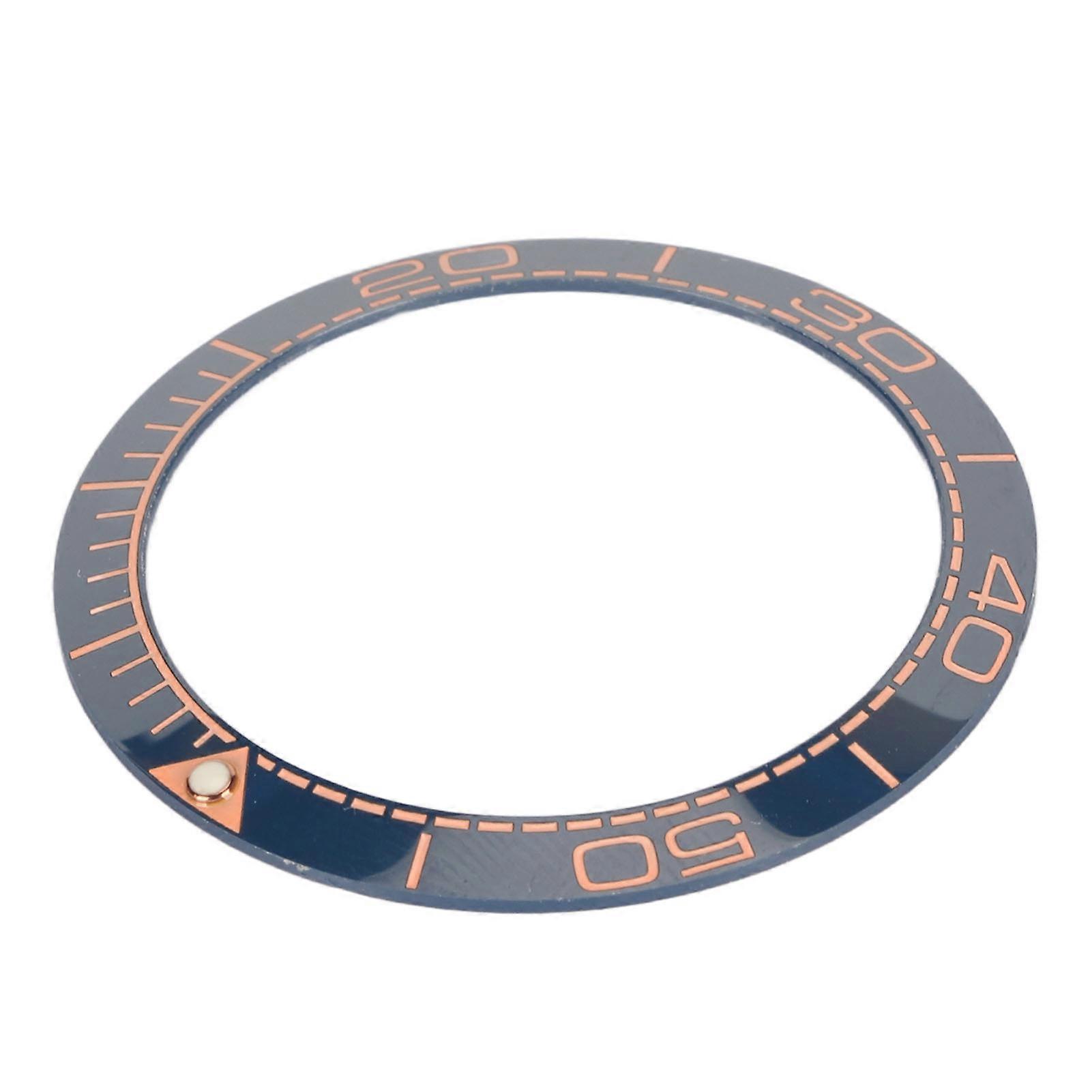 38mm Ceramic Watch Bezel Insert Blue Rose Gold Digit Ring