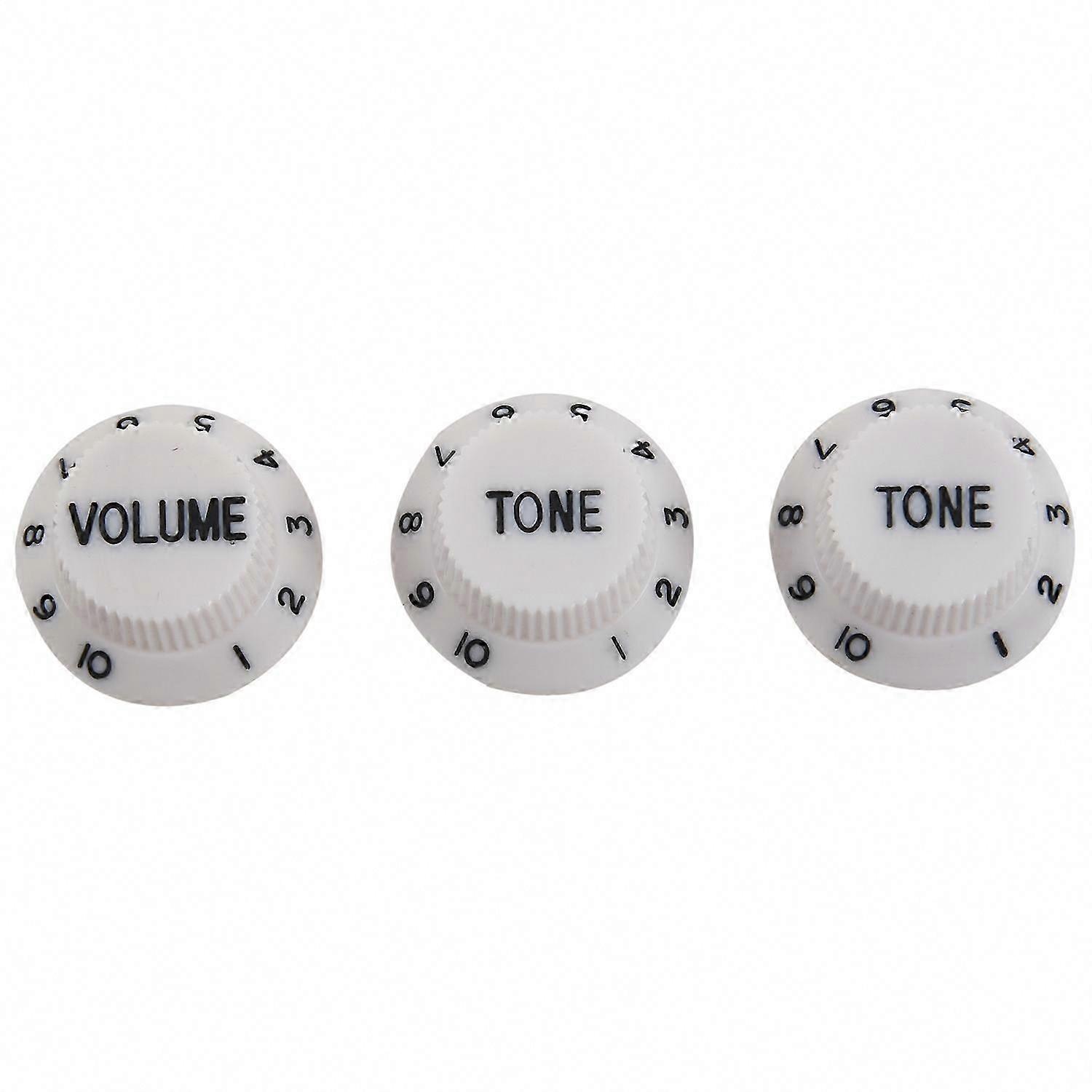 White Black 1 Volume & 2 Tone Guitar Control Knobs for Strat Style Guitar