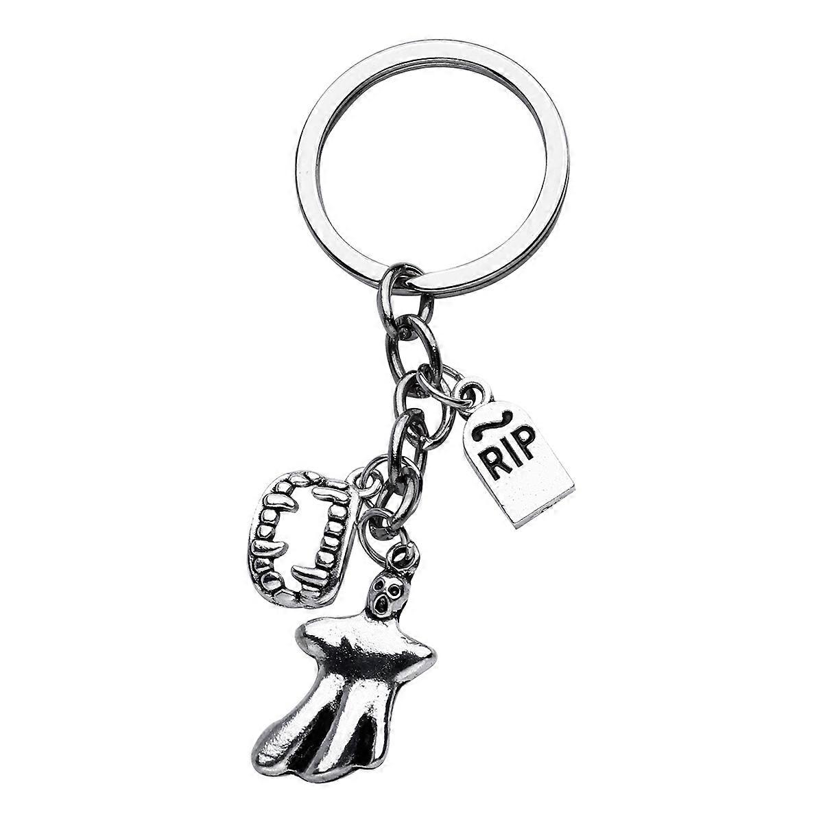 Halloween Charm Keyring Zombie Teeth Themed Luggage Charm 2.8×1.2×0.1in 1Pack
