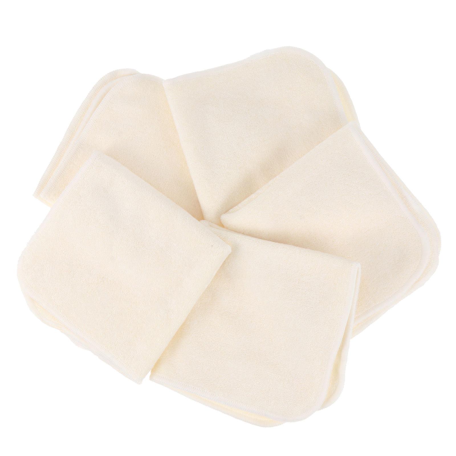 Saliva Wipes for Toddler Use 5Pcs Washable and Reusable White Towels