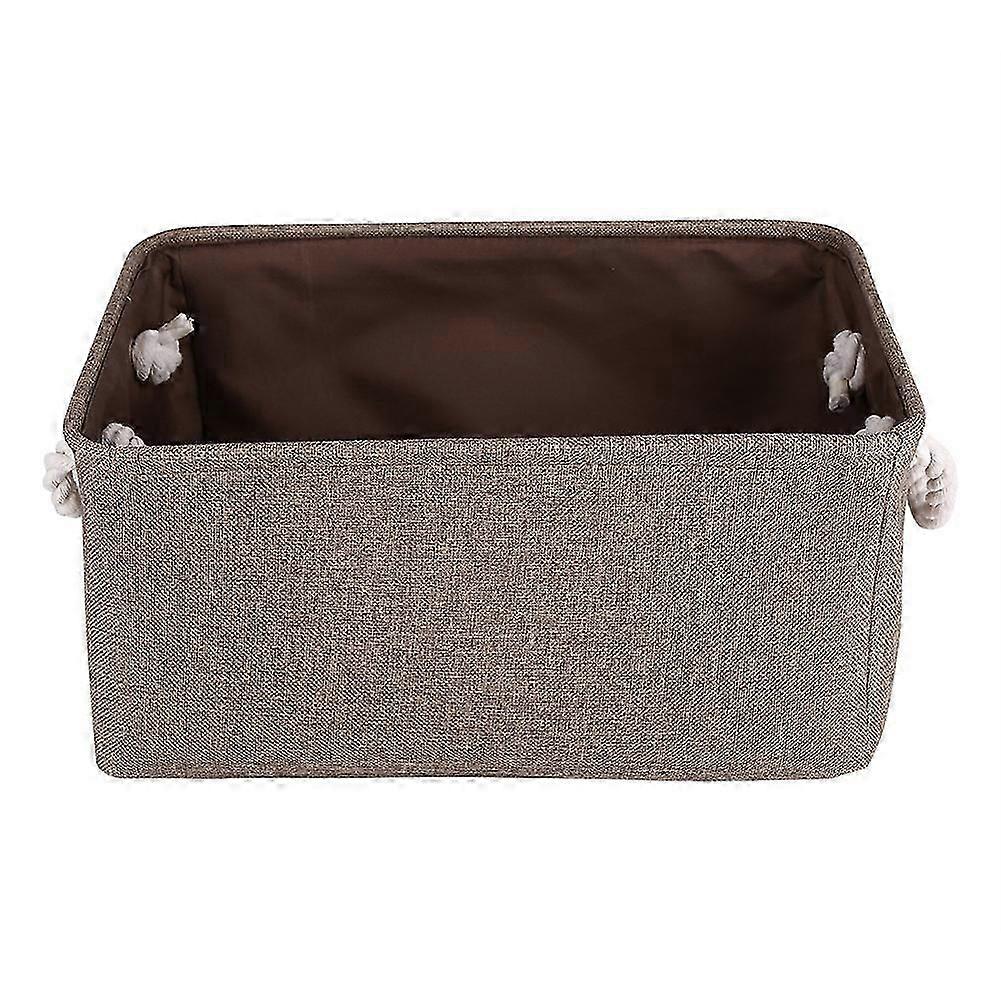 Foldable Flax Storage Bin Basket for Clothes, Towels, or Laundry