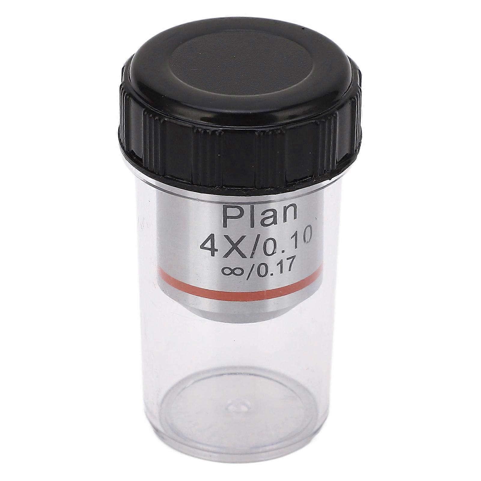 Objectif 4X parallèle optique infini, accessoire de remplacement pour microscope, filetage RMS