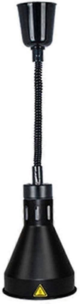 Heat Lamp Food Warmer Portable Telescopic Adjustable Chandelier for Buffet Display Single Head Black Pizza Heater