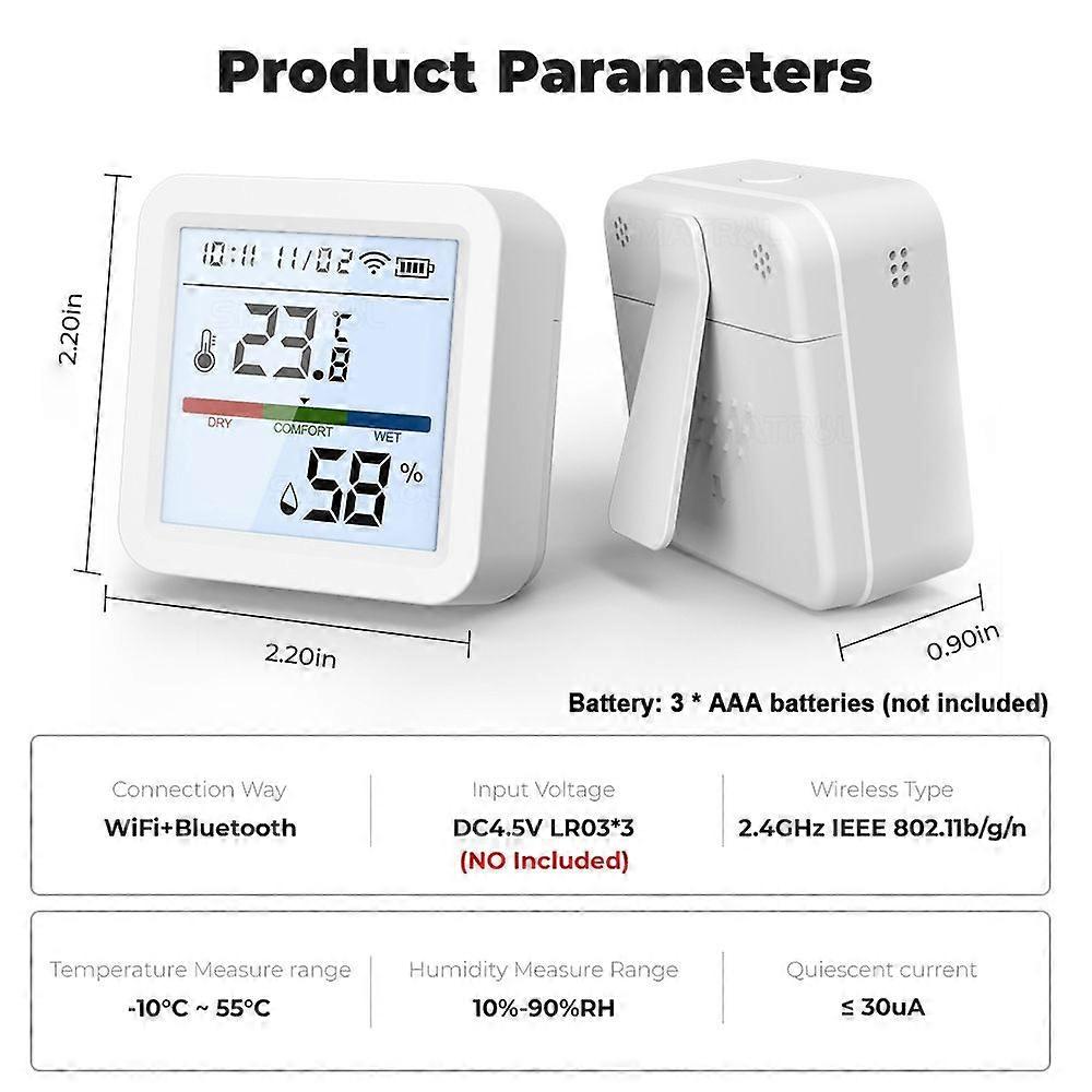 Tuya ZigBee Temperature Humidity Tester LCD Backlight Display Mobilephone APP Remotely Control Intelligent Linkage Compatible with Alexa and Home for