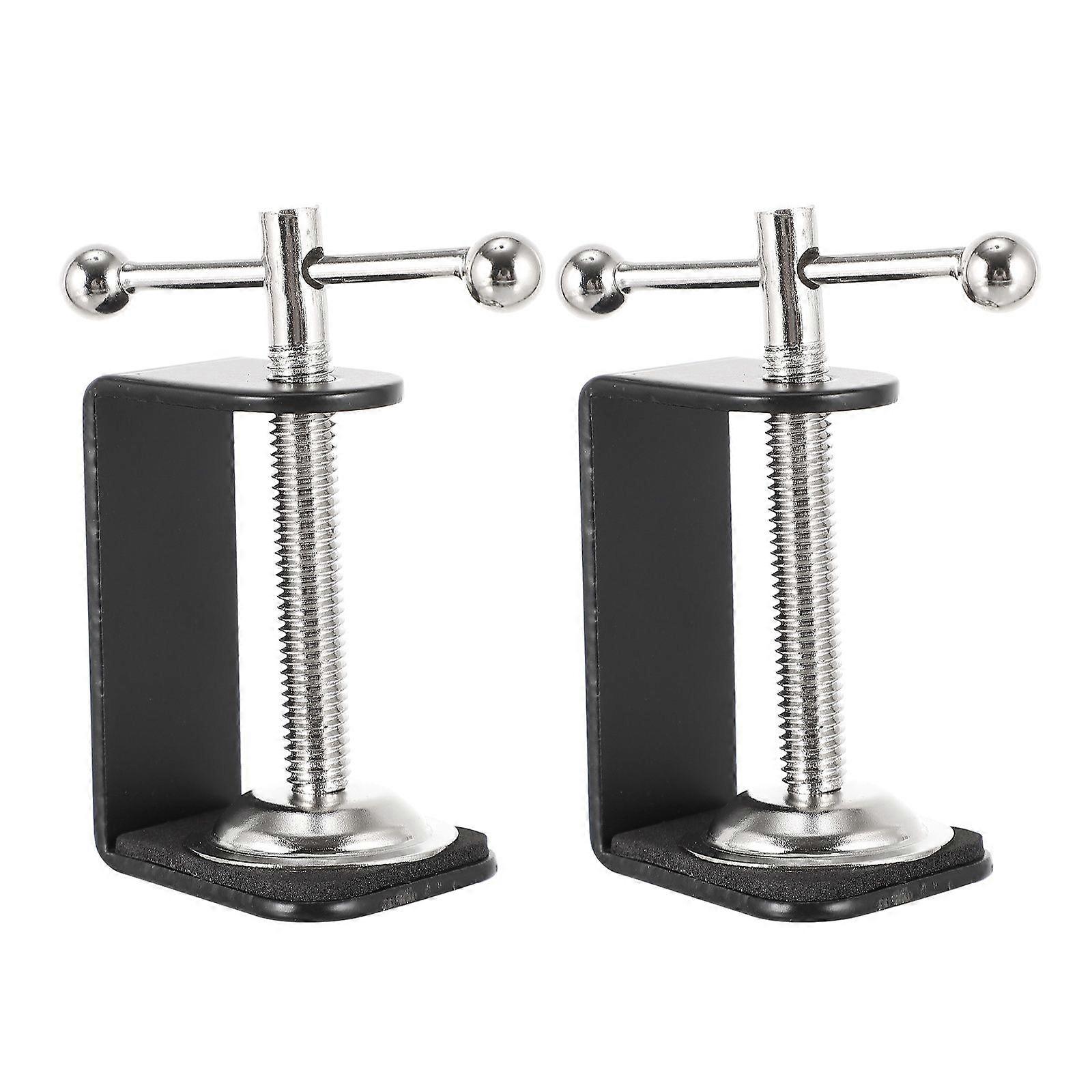 2Pcs C-shape Desk Table Mount Clamps Practical Desk Clamps Retaining Clips