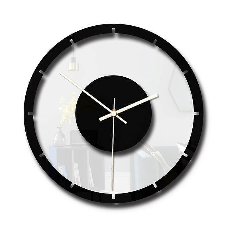 TM011 A Round Wooden Dial Transparent Acrylic Wall Clock