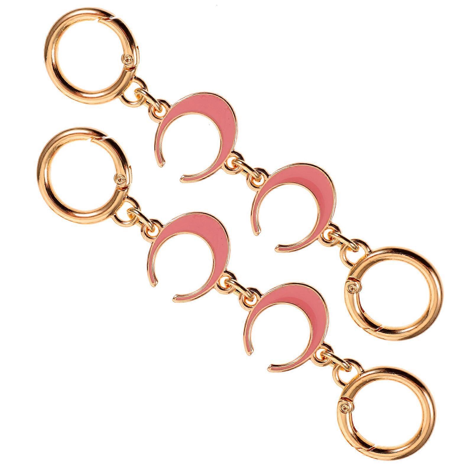 Purse Strap Extender Metal Shoulder Bag Chain Extender 2Pcs Pink