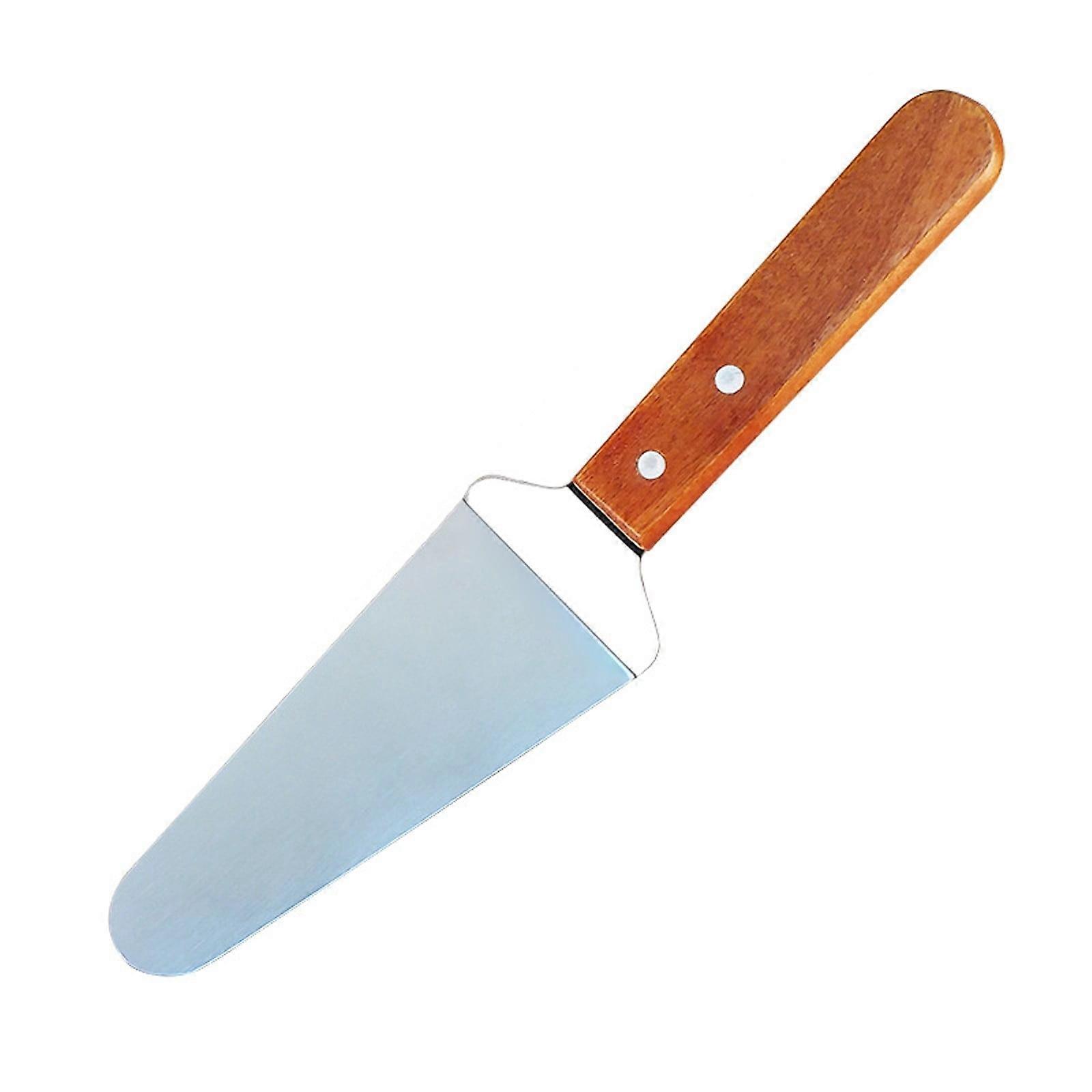 XIANXIAN Pie Server Cake Support Transmission Triangle Pizza Spatula Wooden Handle Shovel Stainless Steel Suitable for Pizza Server