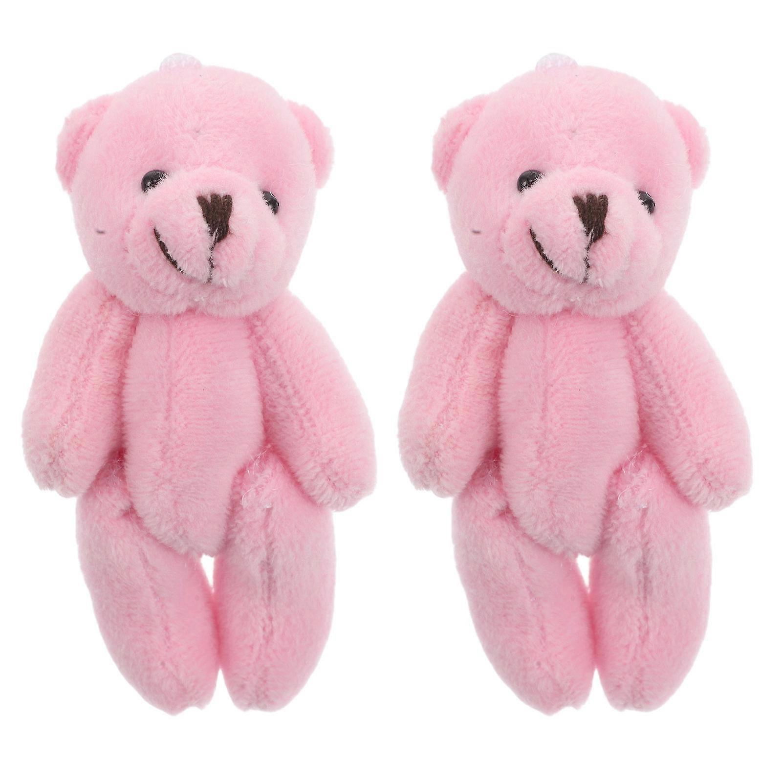 Tiny Plush Bear Toys for Decoration 10Pcs Pink Mini Bear Dolls Set