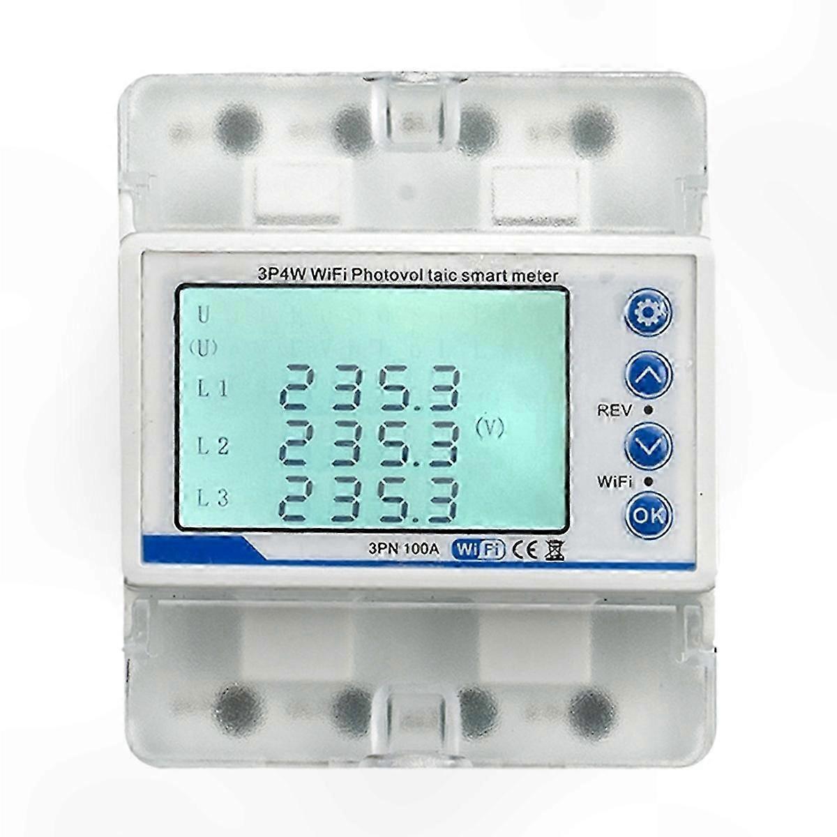 3-Phase 380V WiFi Energy Meter with kWh Monitoring and Bi-Directional Tracking