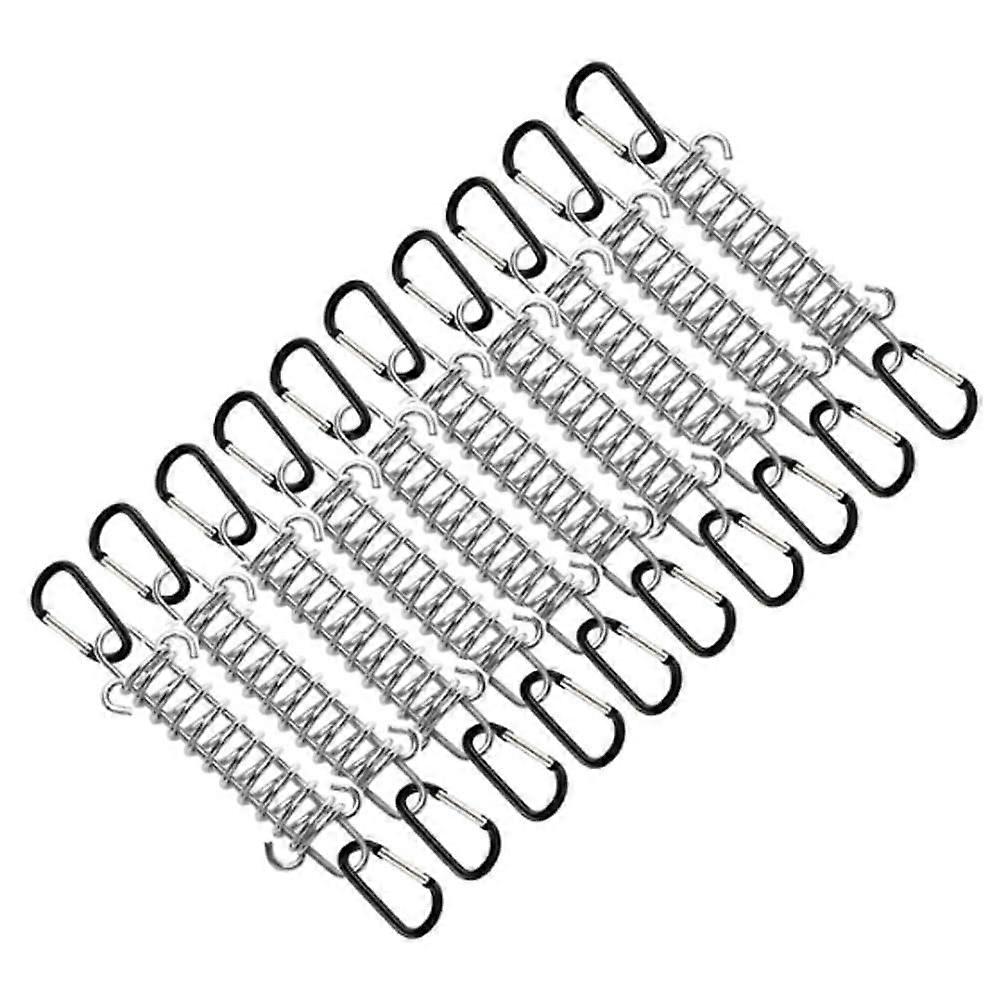 Stainless Steel Traction Springs Hook Set Of 8 For Shade Sails, Shade Sail Attachment With Grommets, Black 4x2.5cm