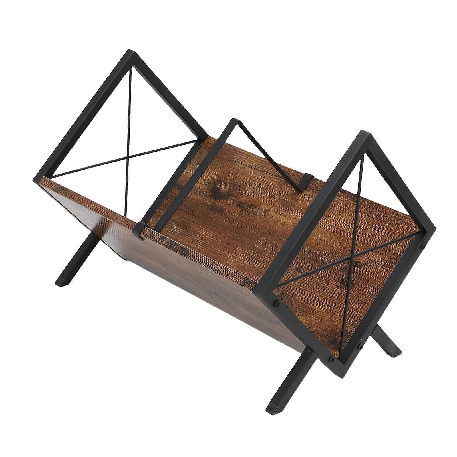 Regal Rack Organizer For Albums And Records, Solid Wood And Iron Display Shelf, Model Regal, Home Office Decor