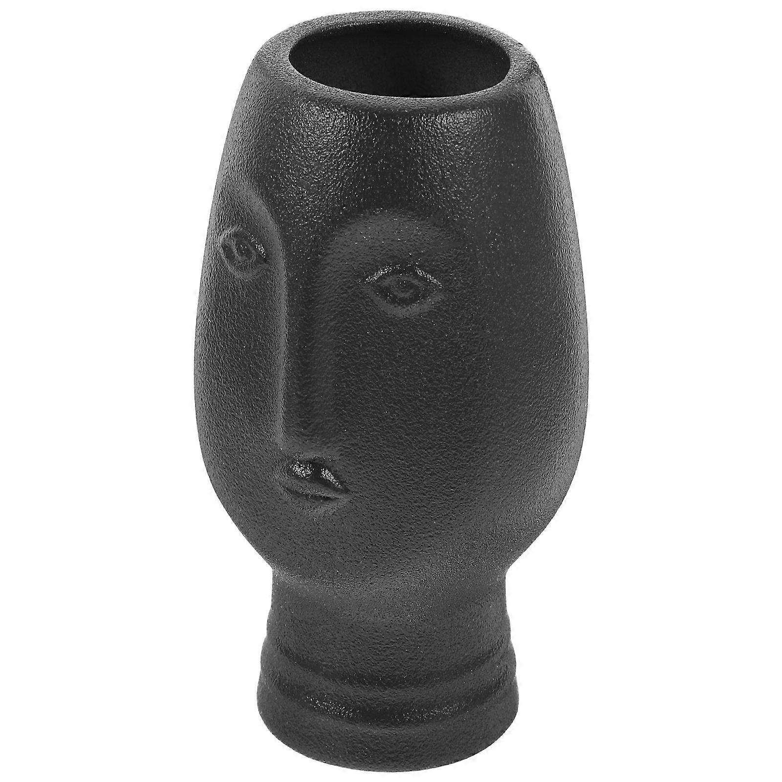 Zen Style Ceramic Flower Vase for Kitchen Use Black 4Pcs Decorative Set