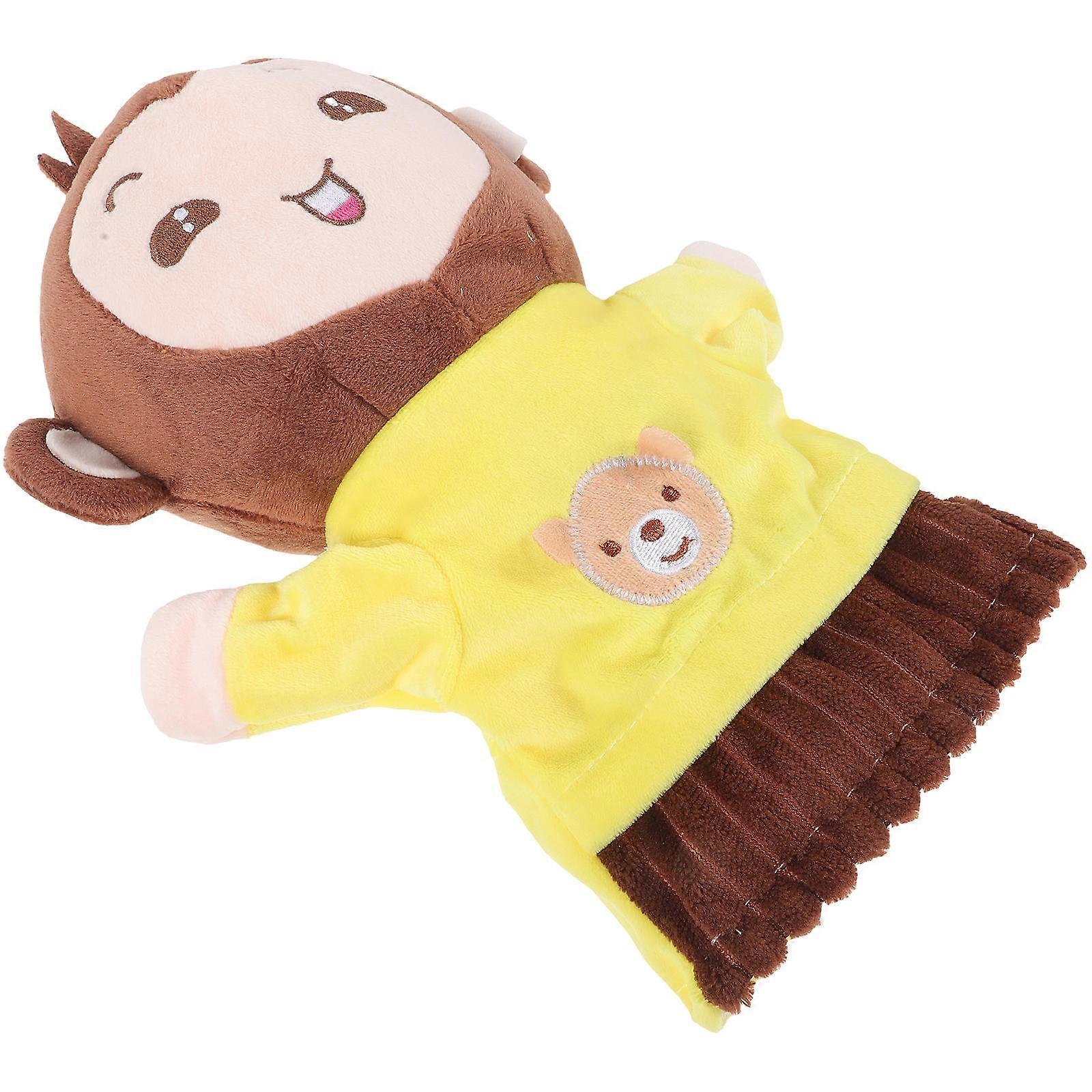 Plush Animal Hand Puppets 3Pcs Monkey Shape Interactive Play Gift For Kids 24X22X7CM Cartoon Design