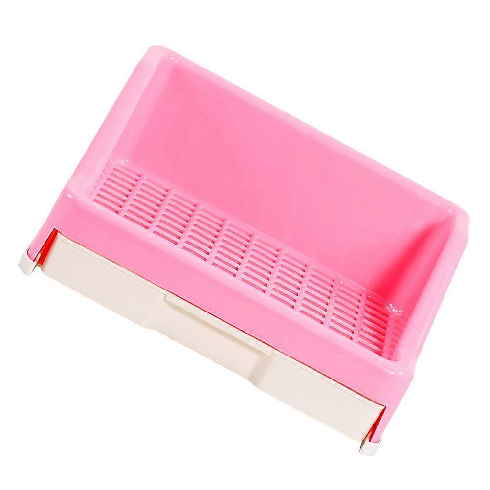 Pet Rabbit Toilet Potty for Indoor Use 2Pcs Pink Splash Prevention