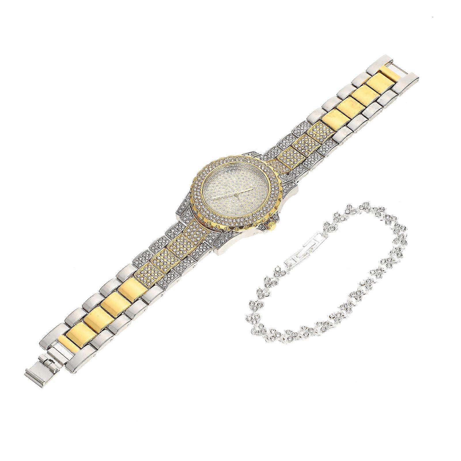 Women'S Watches Set With Fashion Diamond Bracelet Perfect For Casual Wear And Formal Wear Assorted Color Quartz Movement 1 Set