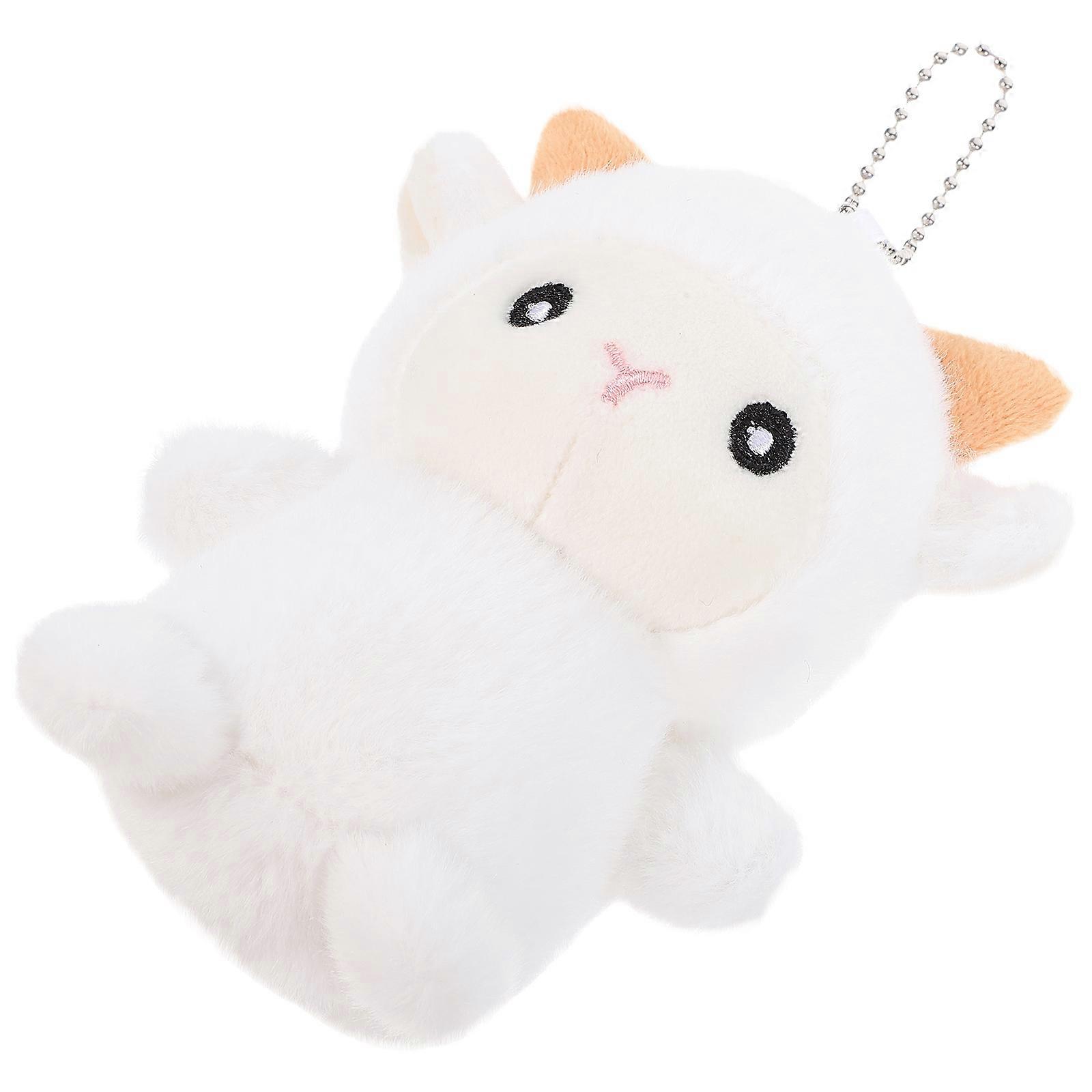 3Pcs Fluffy Hanging Keychain Pendants Cute Lamb Shape Decor For Keyring And Backpack Lightweight Design