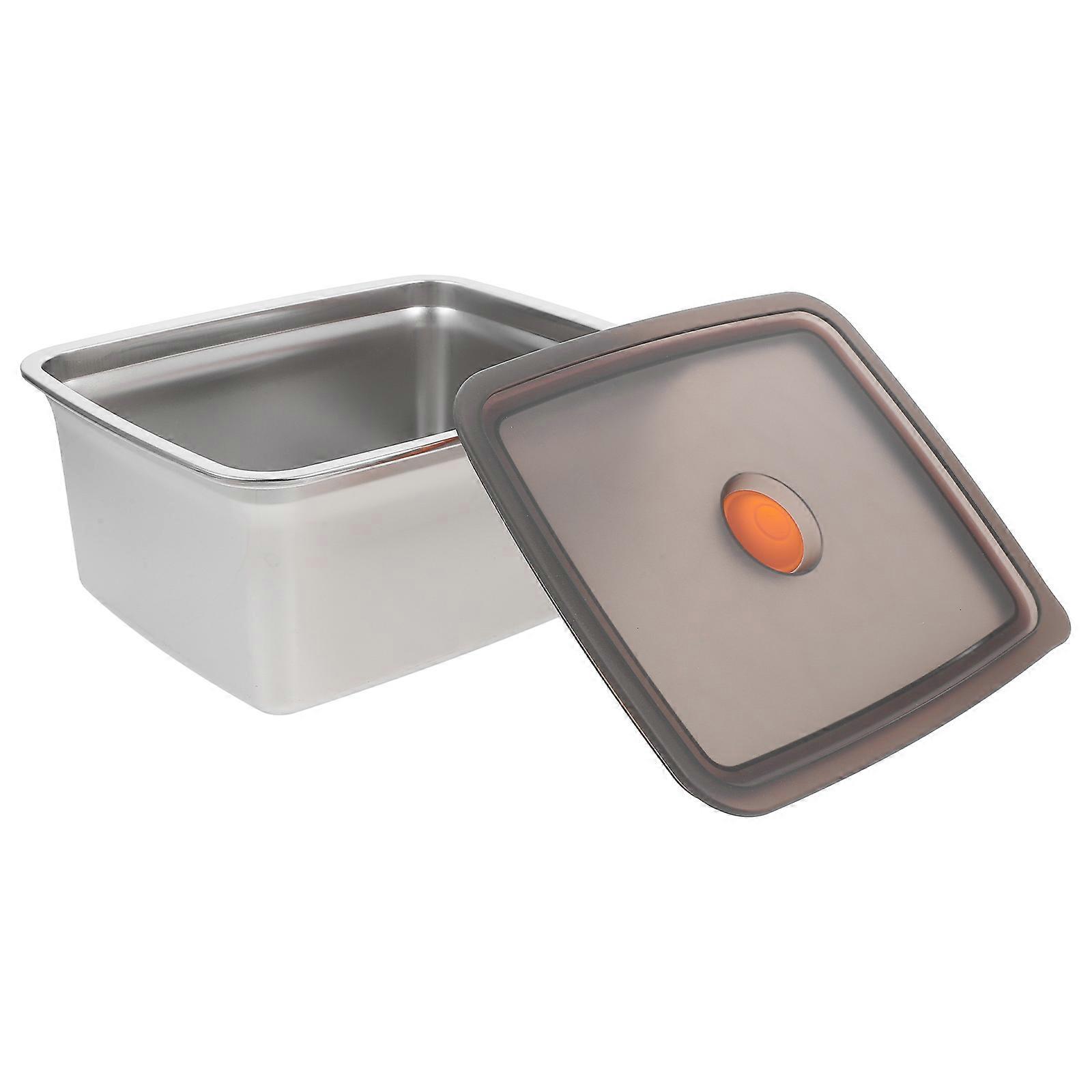 Fridge Box With Lid 2900ml Made Of 304 Stainless Steel For Dining Room And Picnic Essential 3Pcs