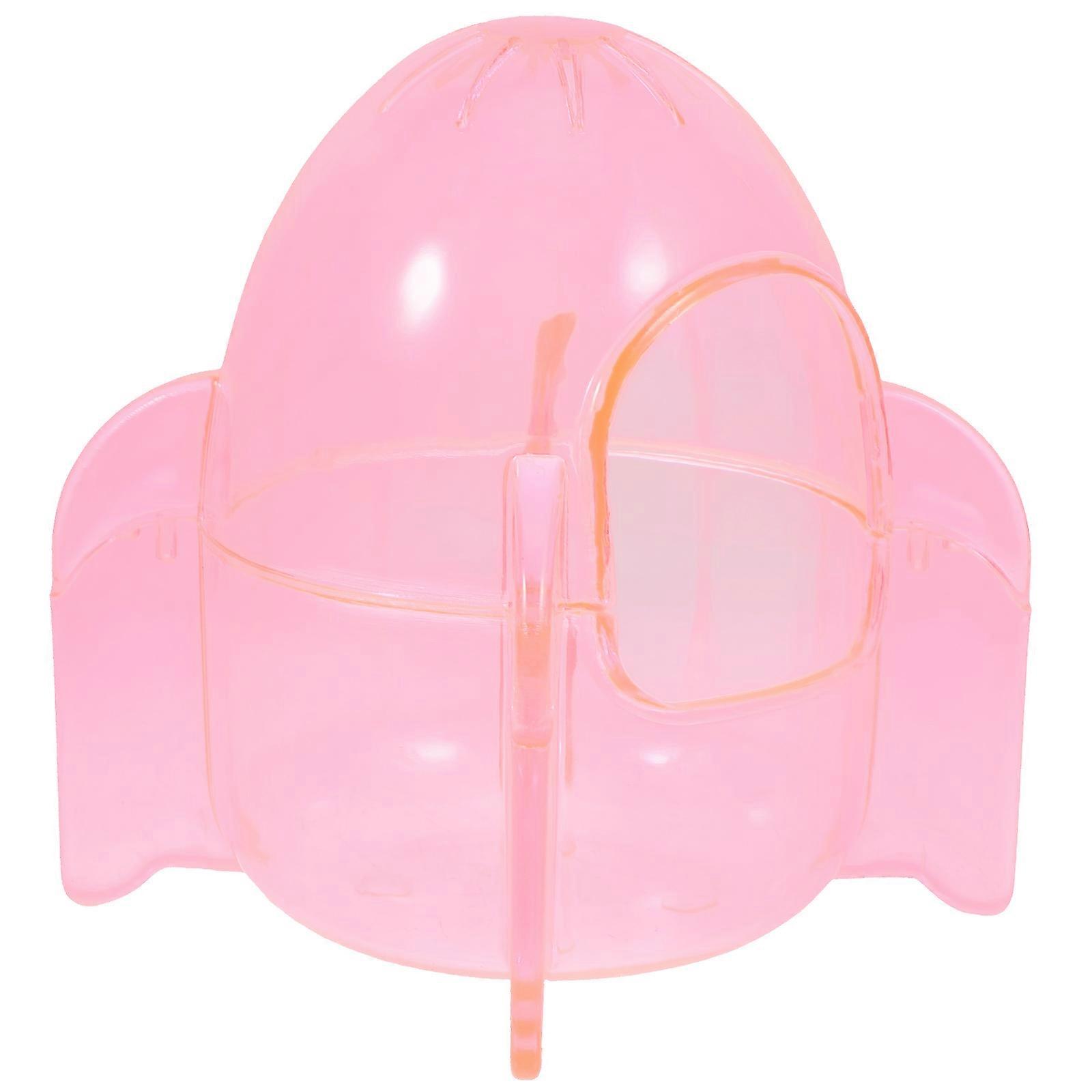 Hamster Sand Bath Basin for Bath Use 3Pcs Clear Pink Plastic Box