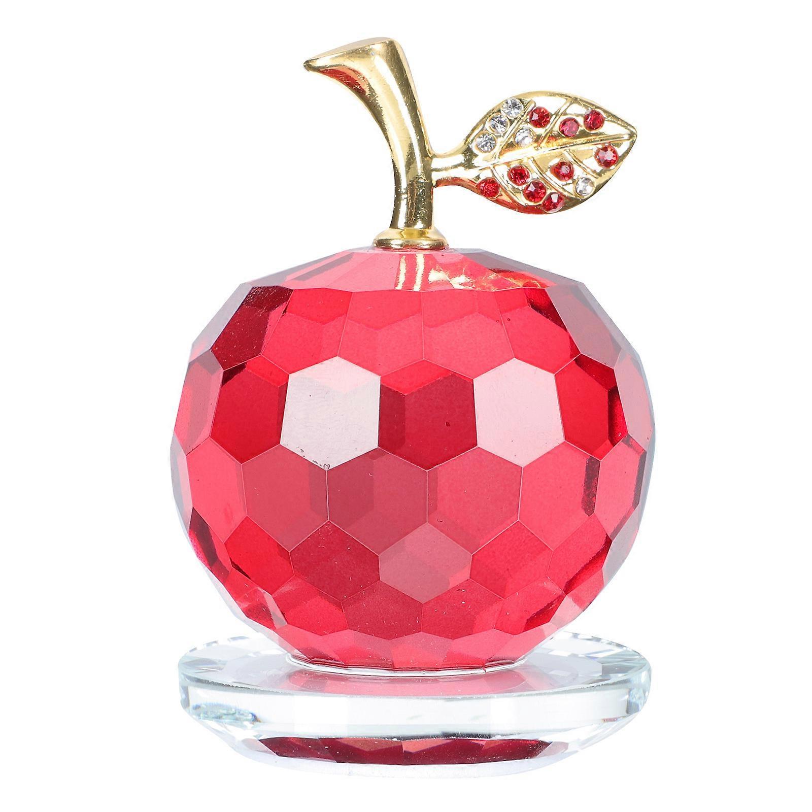 Tabletop Adornment Simulation Crystal Apple Decor for 2Pcs