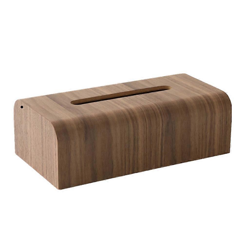 Wooden Tissue Box Desktop Tissue Box for Home Use 2Pcs Brown