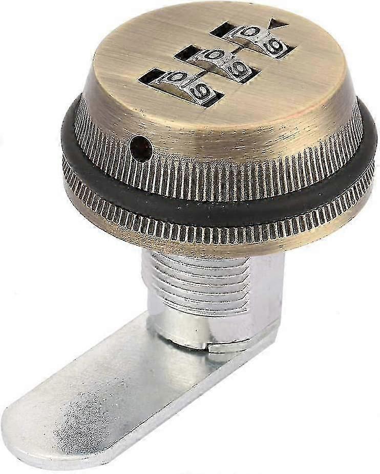 Combination Lock Zinc Alloy Sturdy Digit Code Combination Cam Safe Lock Keyless Mail Box Cabinet Drawer (1 Pc, Bronze Color)