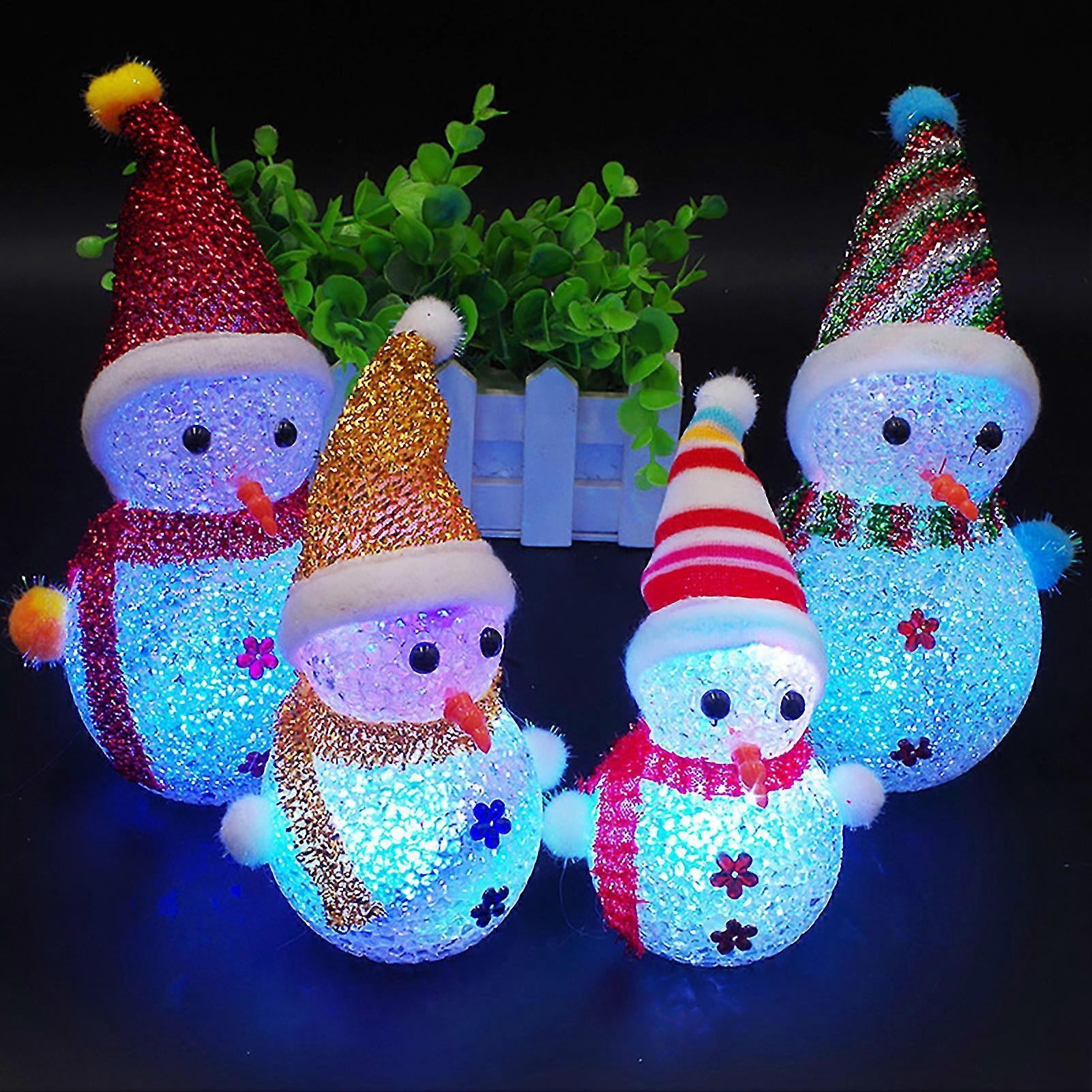 2025 Fiauli Night Light Rechargeable Decorative Cute Christmas Snowman PVC Atmosphere Lamp for Xmas Tree