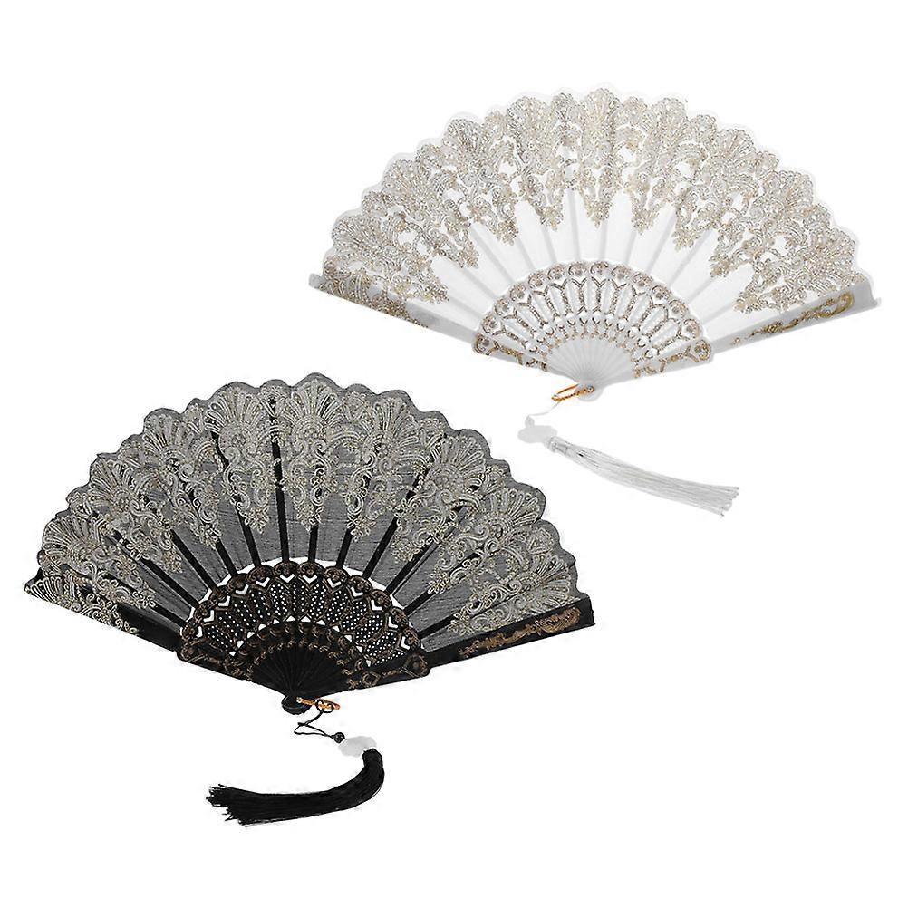 Decorative Folding Fan Crafted From Materials Ideal For Dancing Events Vintage 4Pcs