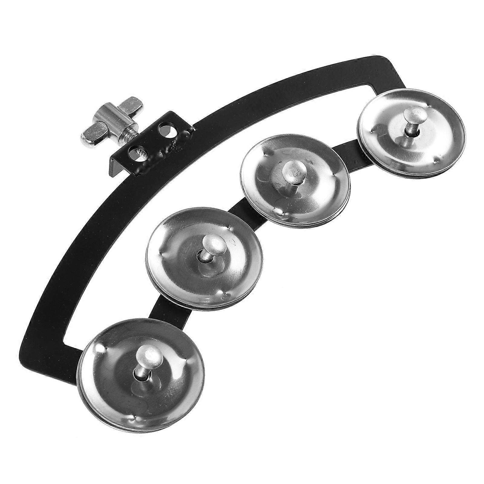 Drum Players 4Pcs Cymbal Class Tambourine Instruments Round Music Practice