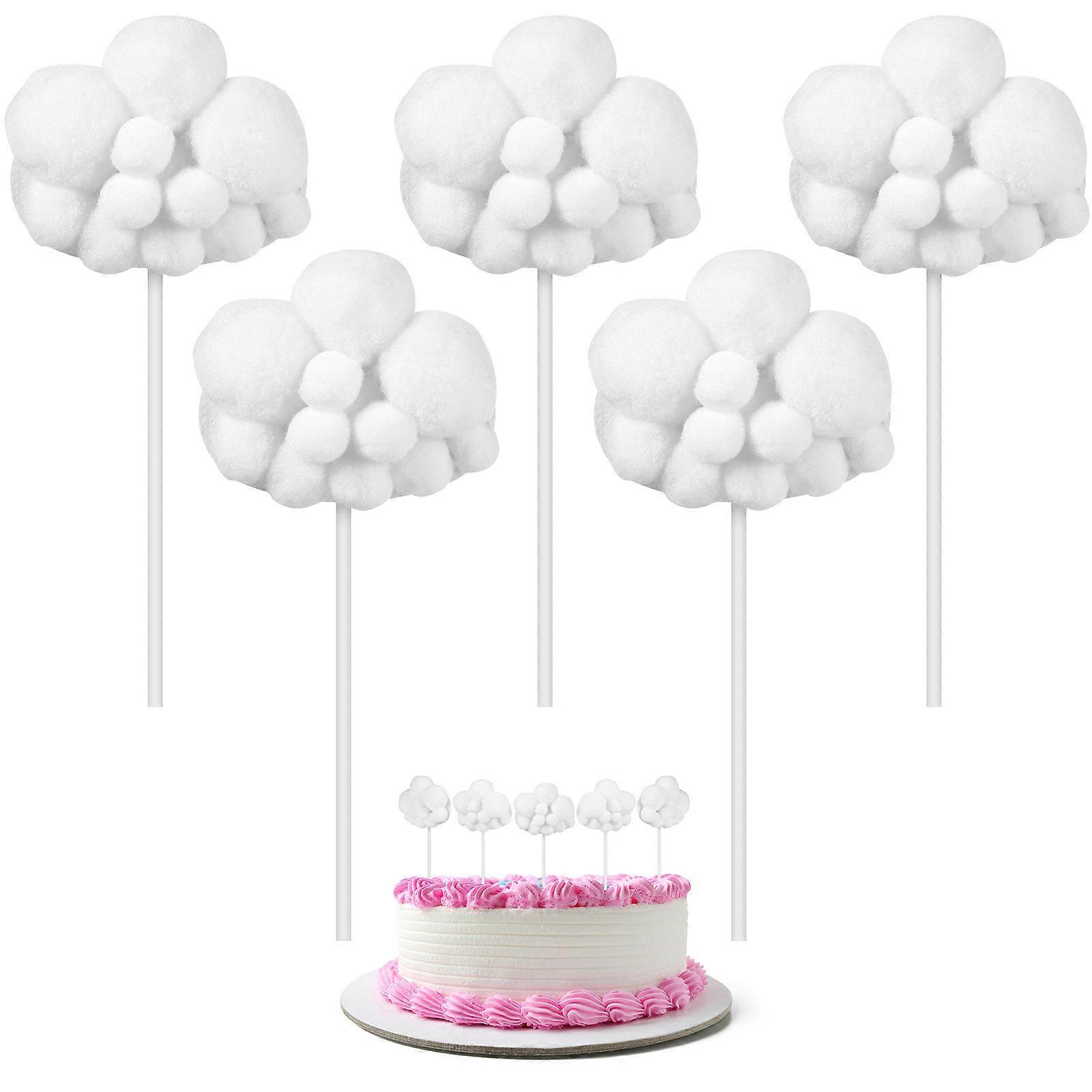 Egg Cake Decorative Toppers White Cloud Shape for Decoration 20Pcs