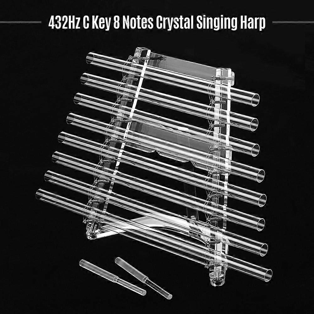 432Hz Crystal Singing Harp C Key 8 Notes with Mallets & Carry Case