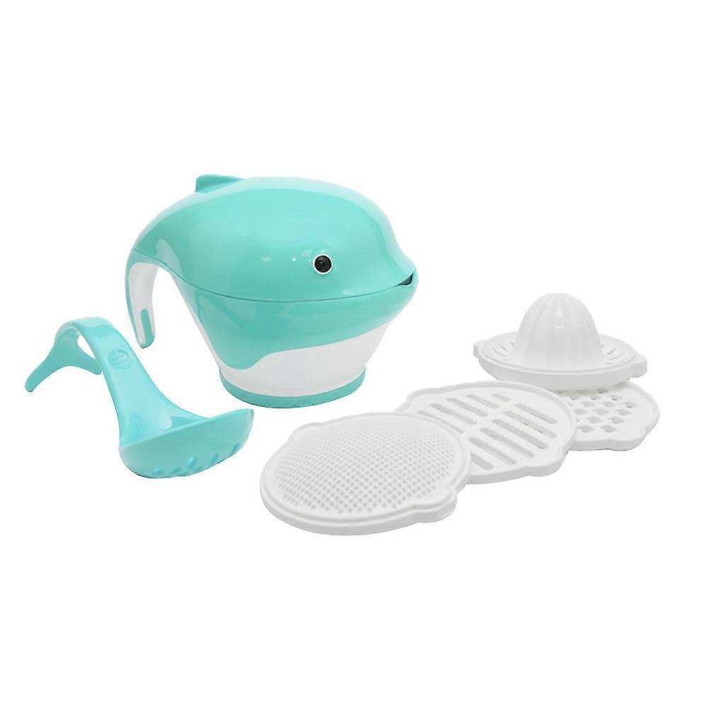 Manual Food Grinding Bowl Dolphin Shaped Tool For Nutritious Baby Food Preparation 18.5x18.5x12cm 2Pcs