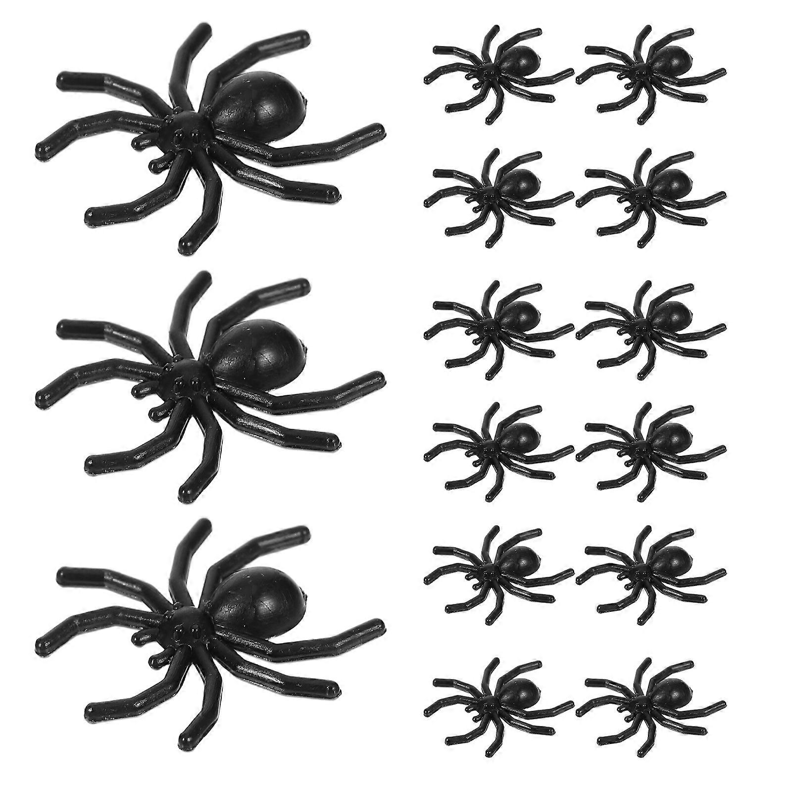 Halloween Spiders Plastic Toy for Decorations 1000Pcs Realistic Prank Props