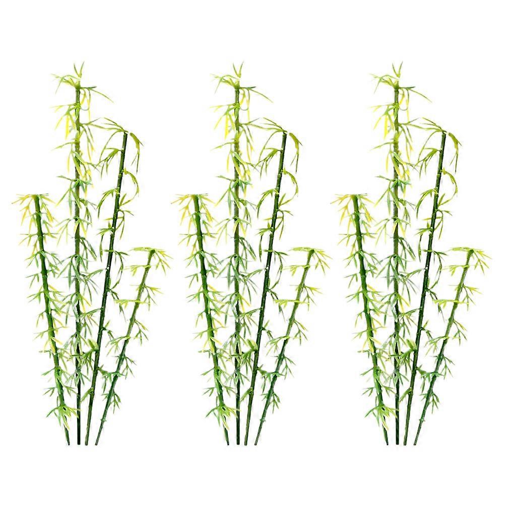 Miniature Bamboo Trees Model 48 Pcs Landscaping Ornament Green Color Suitable For Landscape Decoration And DIY Use