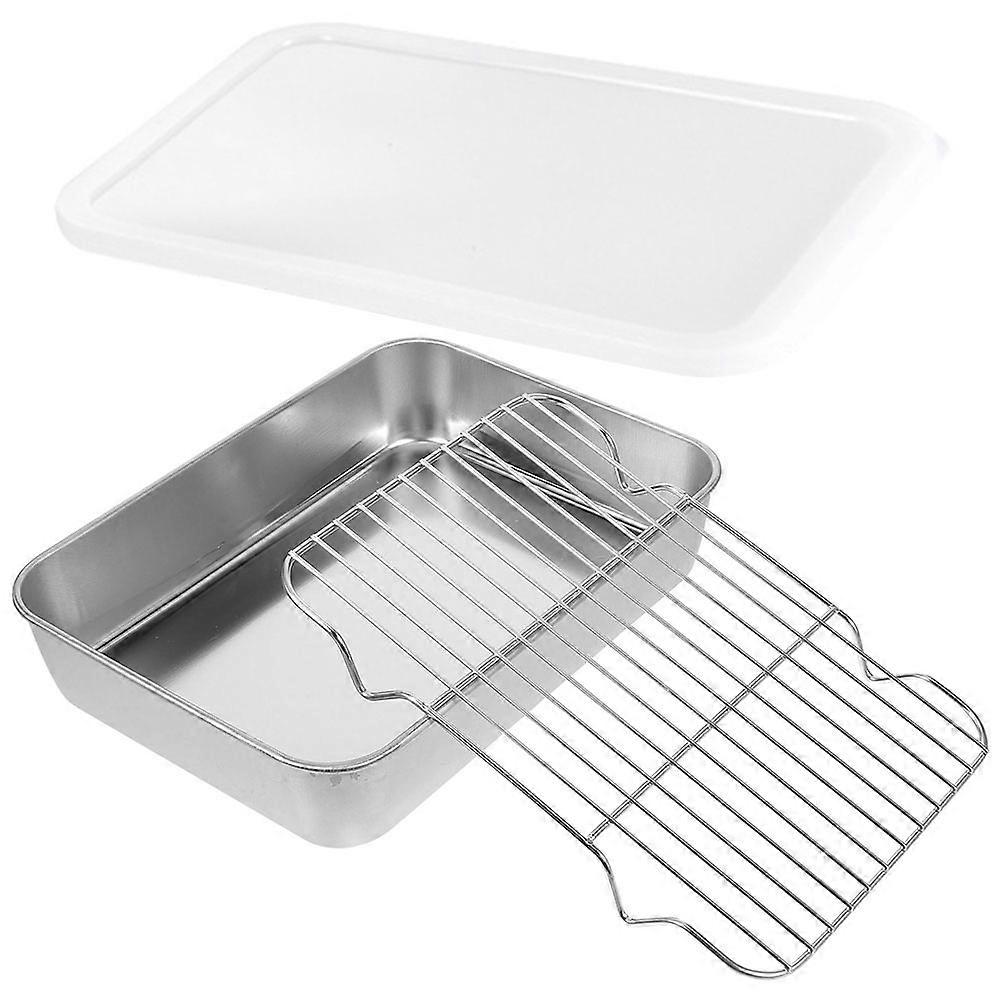 Stainless Steel Grilling Pan Set for Barbecue Camping Multi-Function 3Sets