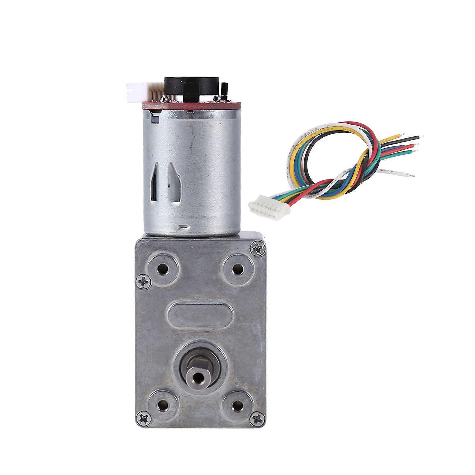 DC 12V Geared Motor High Torque Reduction Motor with Encoder Srong Self locking(100RPM)