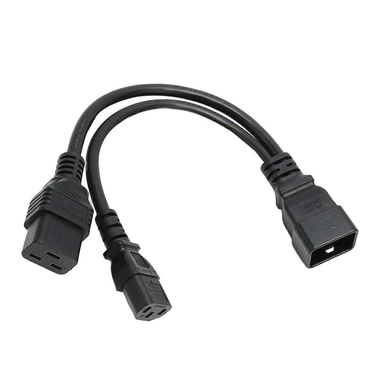 IEC320 C19 IEC320 C13 to IEC320 C20 Power Cord Professional Standard Y Splitter Cable for Computer HDTV Monitor