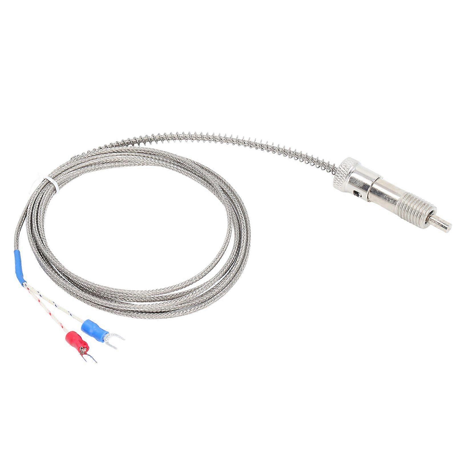 Thermocouple 0400 K Type Temperature Sensor Probe Compression Spring M12 Thread 2m / 6.56ft