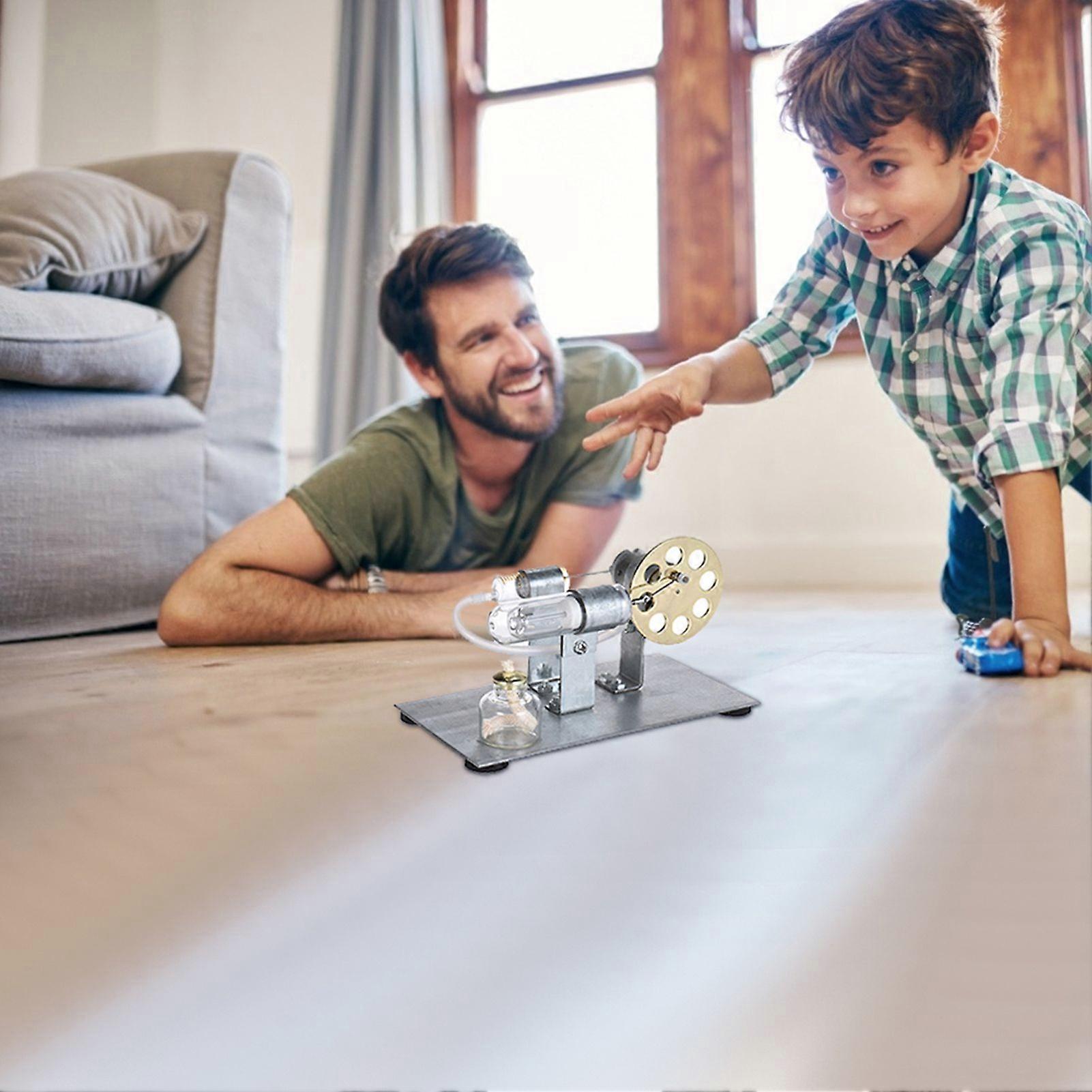 Mini Hot Air Stirling Engine Motor Model Stream Power Physics Experiment Educational Toy