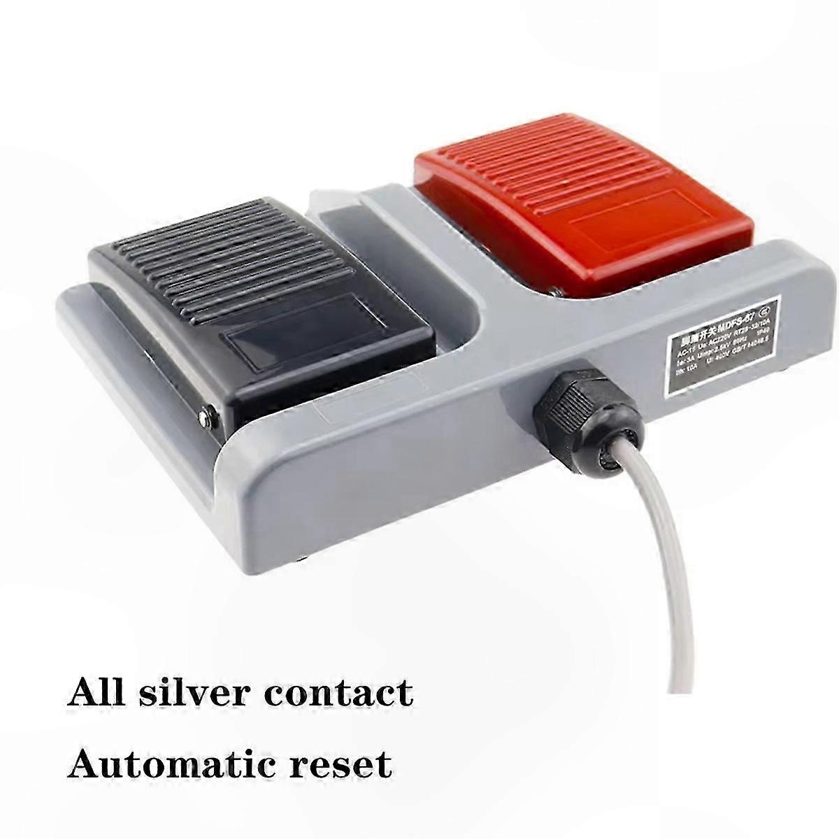 Dual Foot Switch MDFS-67 Upgrade, 10A/220V AC Self-Resetting Forging and Textile Switch