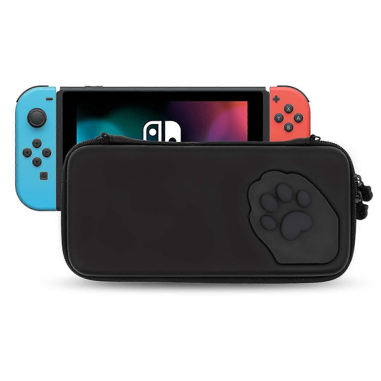 Portable Hard Shell Slim Travel Case Compatible with Nintendo Switch/Switch OLED (Black) Cs